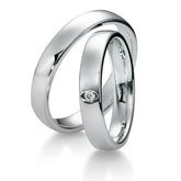 Breuning Trauringe Basic mit einem Diamanten - 48/04032 & 48/04031